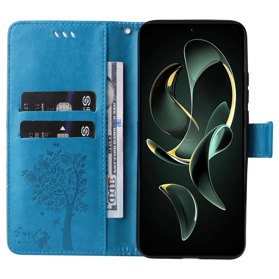 Klapkové puzdro pre Xiaomi 13T / 13T Pro, stromček, modré