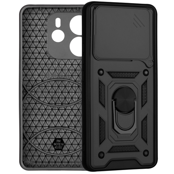 Obal na mobil pre Xiaomi Redmi Note 14 4G, CamShield Slide, čierne