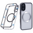Magnetické puzdro Dual Glass MagSafe pre iPhone 16, strieborné