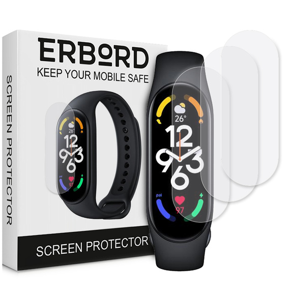 3x ERBORD Hydrogélová fólia pre Xiaomi Mi Band 7/7 NFC