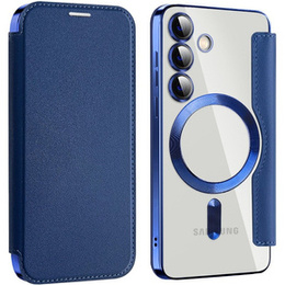 Klapkové puzdro pre Samsung Galaxy S24+ Plus, RFID Wallet MagSafe CamShield, tmavomodré