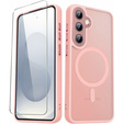 Puzdro pre Samsung Galaxy S25+ Plus, pre MagSafe, ERBORD Matt Case, ružový + sklo na displej