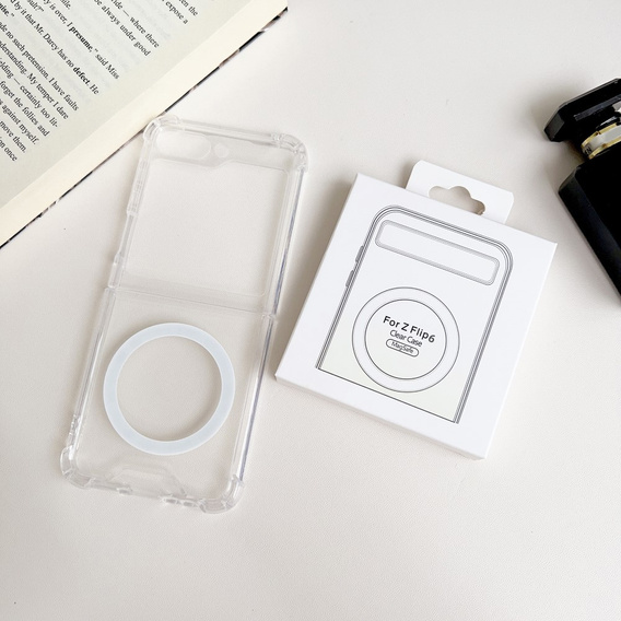 Obal na mobil pre Samsung Galaxy Z Flip7 FE / Z Flip6, Dropproof MagSafe, priehľadné