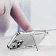 Puzdro pre iPhone 16 Pro, Card Holder Kickstand, transparentné 