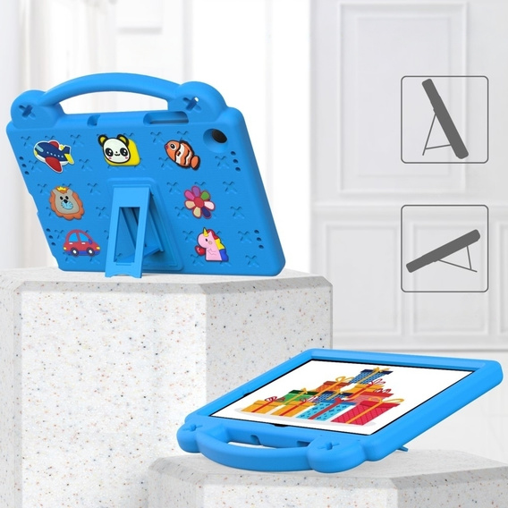 Detské puzdro pre Samsung Galaxy Tab A9+, Cute Patterns, so stojanom, modré