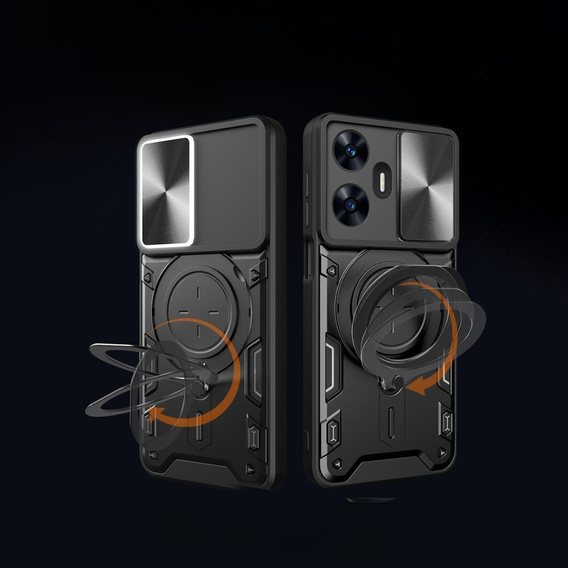 Pancierované puzdro pre Realme C55, CamShield Slide, čierne