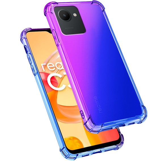 Puzdro pre Realme C30 / Narzo 50i Prime, Gradient Dropproof, Fialová / modrá