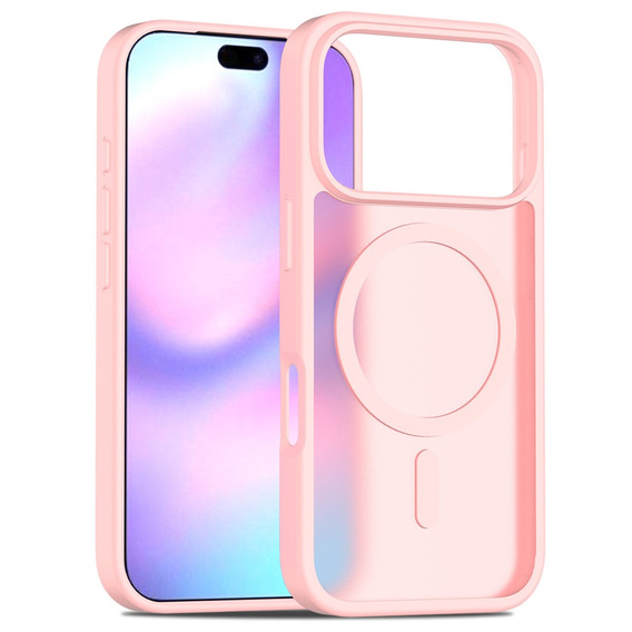 Matné puzdro pre iPhone 17 Pro, pre MagSafe, priesvitné ružové