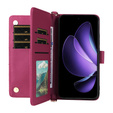 Puzdro s chlopňou pre Oppo Reno 13 5G, Crossbody Leather Wallet, bordové