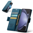CASEME flipové puzdro pre Samsung Galaxy Z Fold6 5G, Litchi Wallet, modré