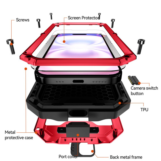 Puzdro R-JUST s ochranným sklom a stojanom pre iPhone 17