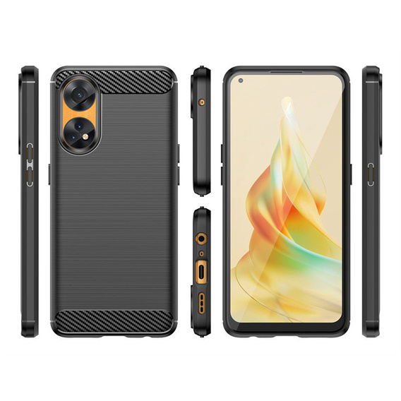 Obal na mobil pre Oppo Reno8 T 4G, Carbon, čierne