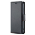 Puzdro pre Oppo A18 4G / A38 4G, ERBORD Glossy Litchi, flipová peňaženka, čierne