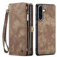 CASEME puzdro pre Samsung Galaxy A56 5G, Retro Leather Wallet, s remienkom, hnedé