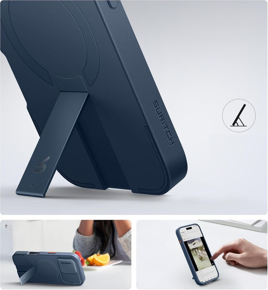 Puzdro pre iPhone 16 Pro, Suritch Shockproof, pre MagSafe, tmavomodré