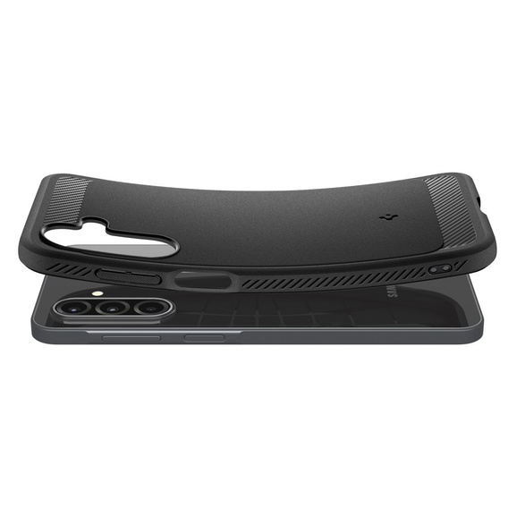 Puzdro Spigen pre Samsung Galaxy A16 4G/ 5G, Rugged Armor MagSafe, čierne + tvrdené sklo 9H