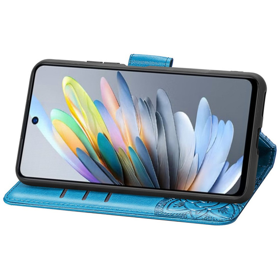 Klapkové puzdro pre Motorola Moto G15 / Motorola Moto G15 Power, Butterfly, modré