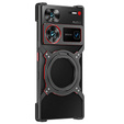 Puzdro pre ZTE nubia Z60 Ultra, Kickstand Bumper, s krytom objektívu, pre MagSafe, čierna / červená