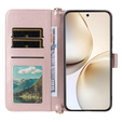 Puzdro s chlopňou pre Realme 14 Pro+ 5G, Crossbody Leather Wallet, ružové rose gold