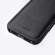 MELKCO flipové puzdro pre iPhone 16 Pro, kožené, flipové, čierne