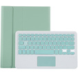 Puzdro + klávesnica Lenovo Tab P11 J606F / Tab P11 5G / P11 + Plus, TouchPad Keyboard, svetlozelené