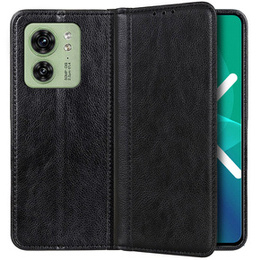 Obal na mobil pre Motorola Edge 40 5G, Wallet Litchi Leather, čierne