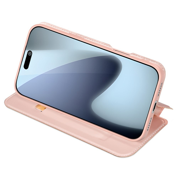 Puzdro Dux Ducis pre iPhone 17 Pro, Skin Pro, s chlopňou, s otvorom na kartu, ružové
