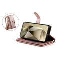 Klapkové puzdro pre Samsung Galaxy S25 Ultra, Wallet Zipper Pocket, ružové