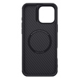 Puzdro pre iPhone 16 Pro Max, pancierované Nillkin, Carbon Fiber, pre Magsafe, čierne