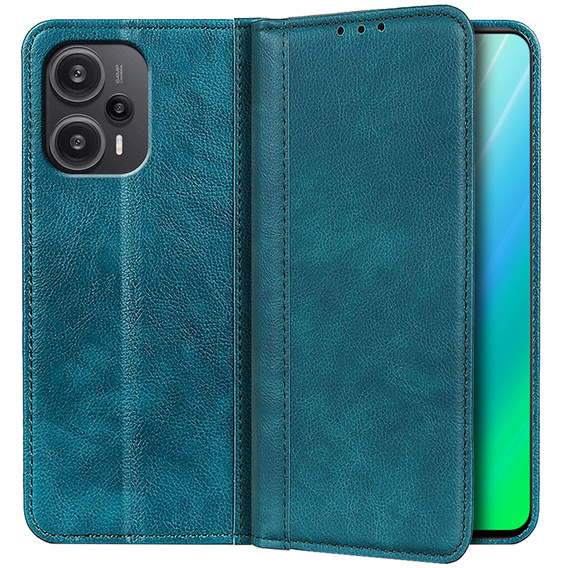 Obal na mobil pre Poco F5 5G, Wallet Litchi Leather, zelený