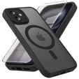 Puzdro pre iPhone 16 Plus, pre MagSafe, ERBORD Matt Case, čierny + sklo na displej