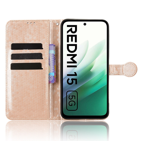 Flipové puzdro pre Xiaomi Redmi Note 14 4G, Wallet Rhombus, čierne