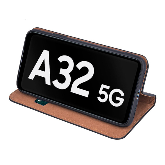 Klapkové puzdro pre Samsung Galaxy A32 5G, Split Leather Wallet, čierne