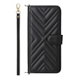 Puzdro s chlopňou pre Xiaomi Redmi A5, Crossbody Leather Wallet, čierne