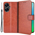 Klapkové puzdro pre Realme C55, Crazy Horse Wallet, hnedé