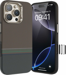 BENKS Kevlarové puzdro Magnetic Armor Pro Prestige 600D Y065 pre MagSafe s aktívnym tlačidlom pre iPhone 16 Pro