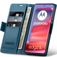 Puzdro pre Motorola Edge 50 Pro, ERBORD Glossy Litchi, flipová peňaženka, modré