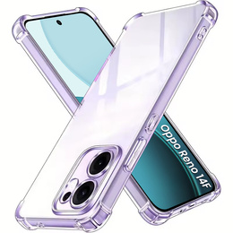 Puzdro pre Oppo Reno 14F, vystužené, s ochranou fotoaparátu, priehľadné
