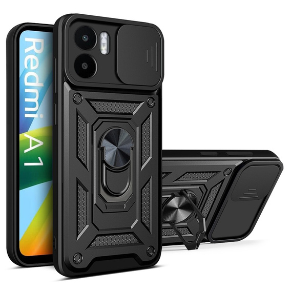 Obal na mobil pre Xiaomi Redmi A1 4G / A2 4G, CamShield Slide, čierne