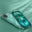 Puzdro pre iPhone 16, Magnetic Dual Glass, zelený