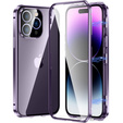 Puzdro pre iPhone 15 Pro Max, Magnetic Dual Glass, fialové