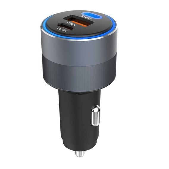 Forcell F-Energy Alu 85 W nabíjačka do auta, 2 × USB-C + USB-A, PD / QC 4.0 / SFC 2.0