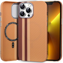 Puzdro pre iPhone 13 Pro, Carbon Fiber MagSafe, žlté