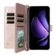 Puzdro s chlopňou pre Oppo Reno 13F 5G, Crossbody Leather Wallet, ružové