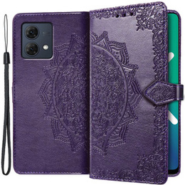 Klapkové puzdro pre Motorola Moto G84, Mandala, fialové