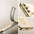 Puzdro pre Samsung Galaxy S24+ Plus, Electro MagSafe, zlaté + sklo na displej