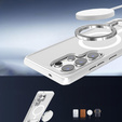 Puzdro pre Samsung Galaxy S25 Ultra, Kickstand Matt Case, pre MagSafe, strieborné
