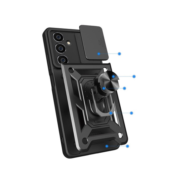 Obal na mobil pre Samsung Galaxy A05s, CamShield Slide, čierne