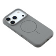 Silikónové puzdro pre iPhone 17 Pro Max, pre MagSafe, proti nárazom, sivé