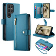 Klapkové puzdro pre Samsung Galaxy S25 Ultra, Wallet Zipper Pocket, modré